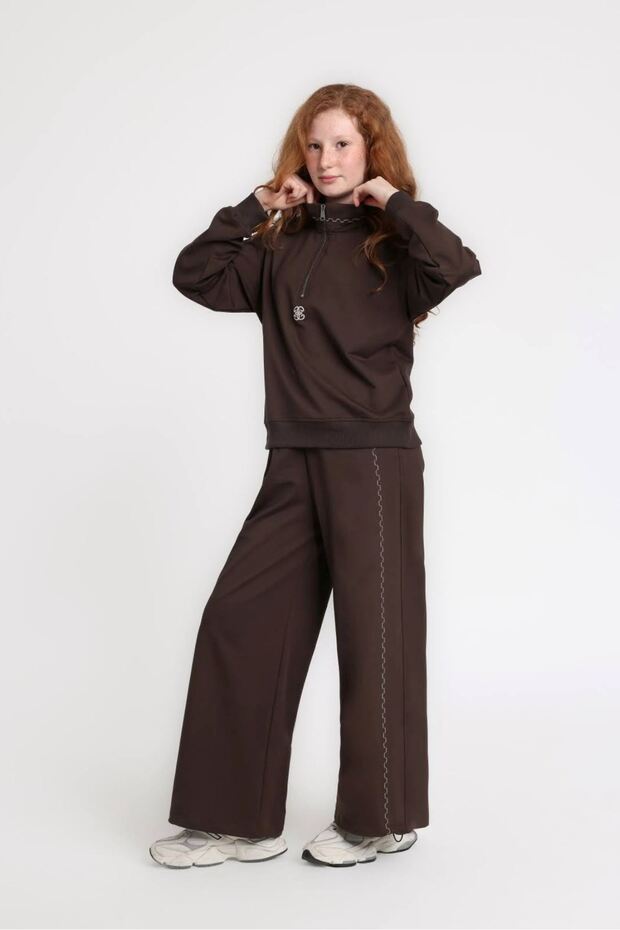 10-14 Years Zafira Pearl Girls' Set - Brown