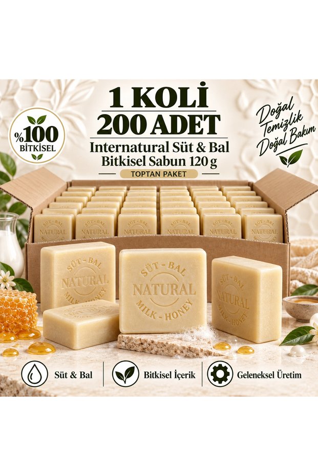 Internatural Turkish Bath Herbal Soap 120 g - 200 Pieces (1 Box)