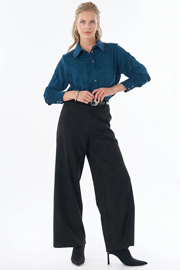 Suede Trousers Black 19042
