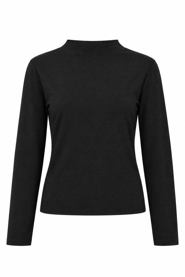 Women's Turtleneck Long Sleeve Blouse Black