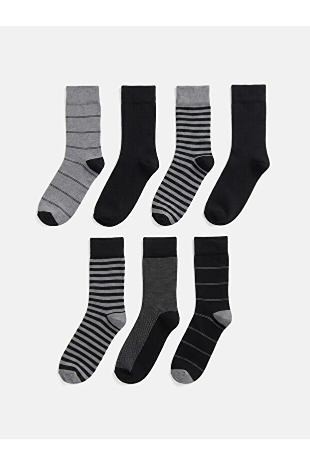Rmz Gi̇yi̇m Farkiyla Embroidered Men's Socks 7-Piece Pack