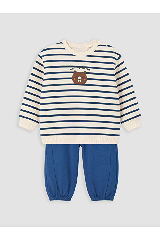 Striped Baby Boy Sweatshirt and Sweatpants for Style Seekers from Uzg Store