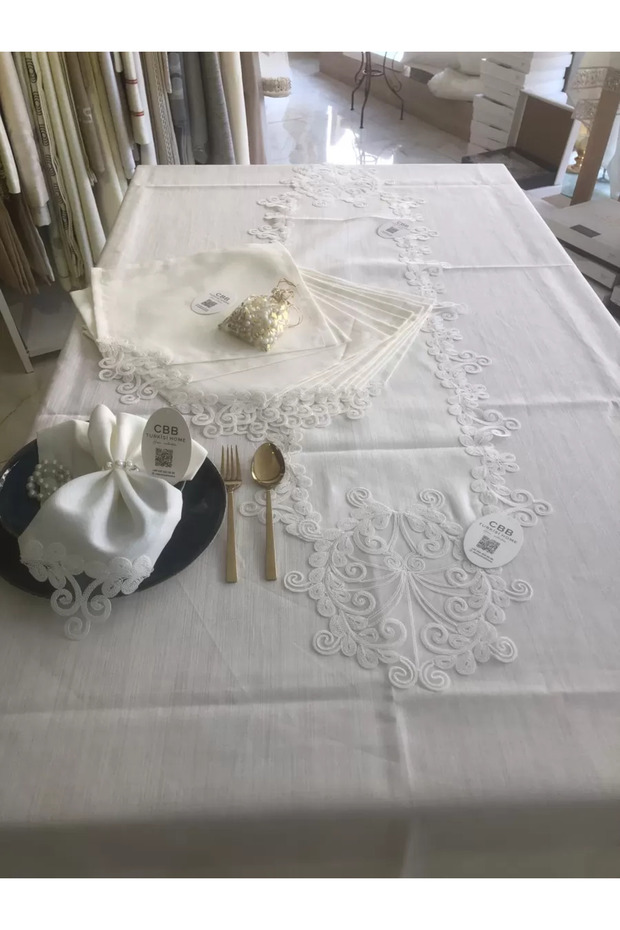 Tableware Set for 12 People, 26 Pieces, Anna Model, Tablecloth, Without Tablecloth, 160 X 260 cm Tablecloth