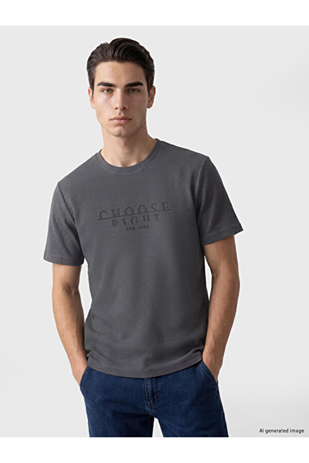 Shining Choices from Shining Store Zero Roba Collar Textured Men's T-Shirt
