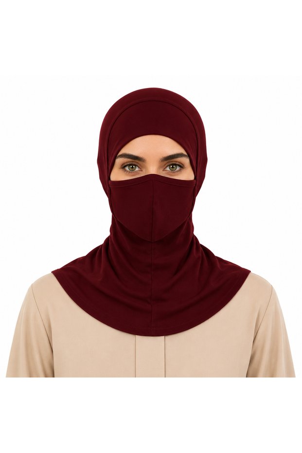 for Women –Full-Coverage Islamic Hijab with Face Covering, Modest Muslim Headscarf