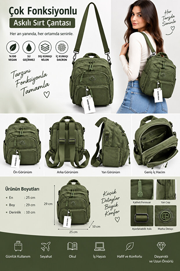 Women's Multi-Functional Multi-Pocket Backpack