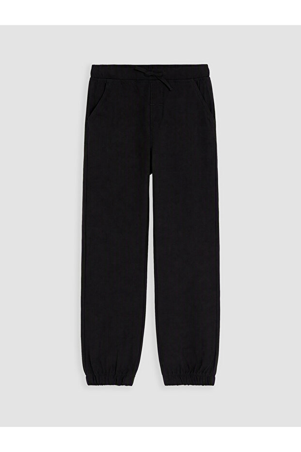 Two Mt Shop Quality Lcw Kids Black Flat Standard & Regular Elastic Cuff Boys Jogger Pants