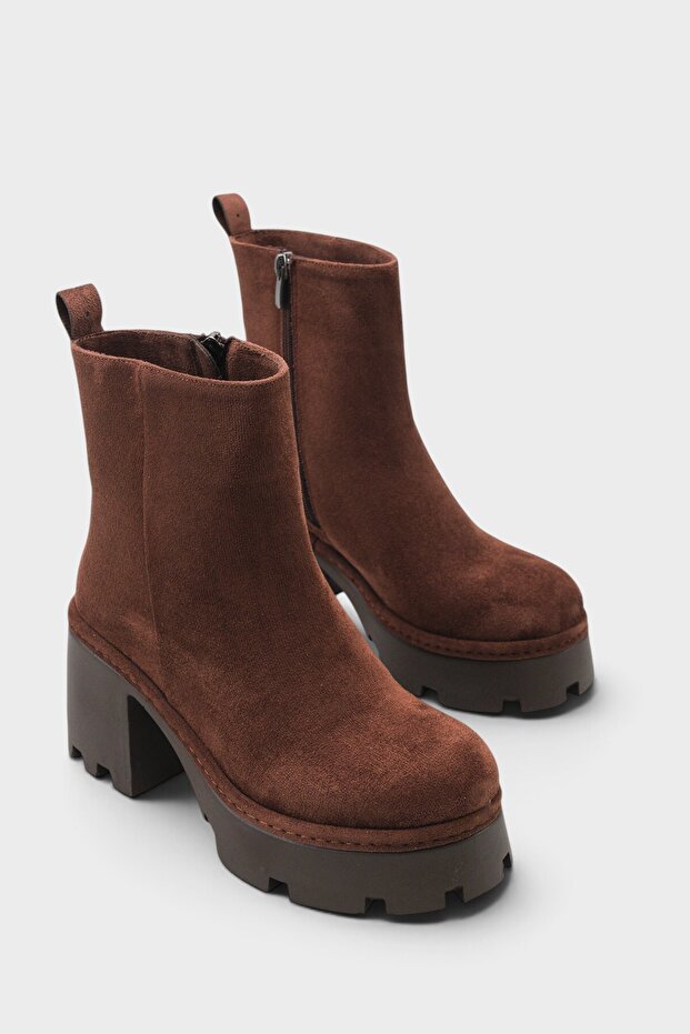 Dalenna Side Zipper Platform Heeled Women's Boots