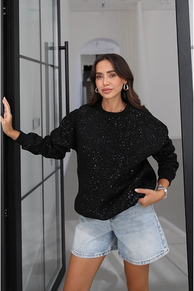 Black Glitter Sweatshirt