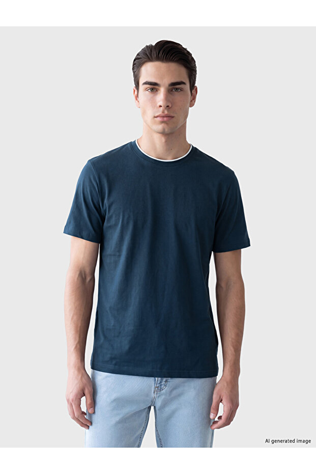 I Zero Roba Collar Combed Cotton Men's T-Shirt from Freezen Store