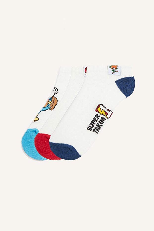 Super Team 3-Piece Printed Cotton Booties Socks for Boys I0347A8Ns