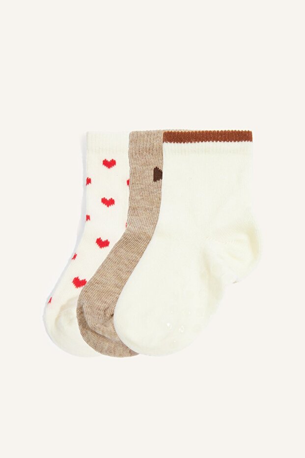 Seamless 3-Pack Cotton Long Socks for Baby Girl I5367A5Ns