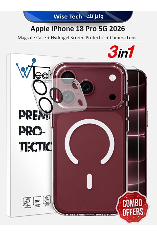 Apple iPhone 18 Pro Max 5G 2026 3in1 Magsafe Case Cover Screen Protector Camera Lens Hydrogel Flim