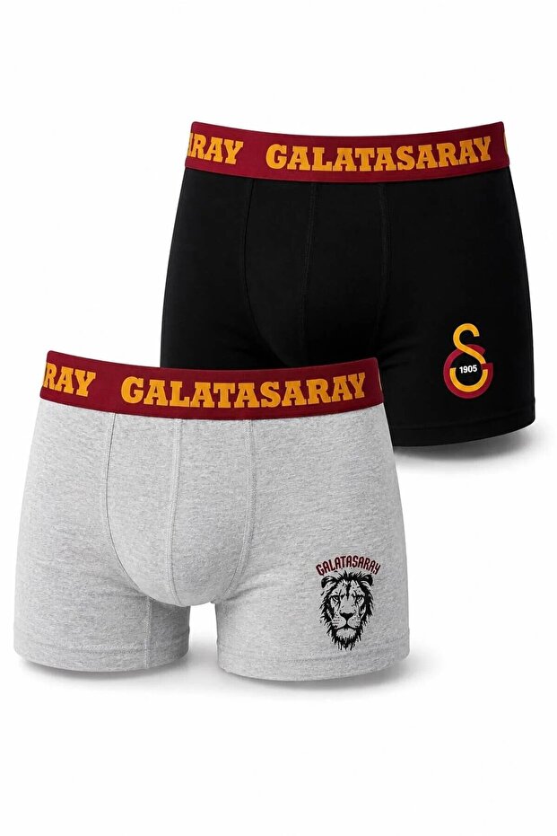Licensed Men's Black Gray Fan 2-Piece Boxer