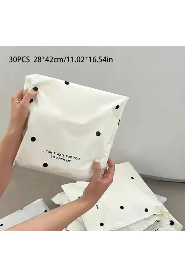30PCS 28x42cm 10-30pcs Beige Polka Dot Express Delivery Bags, Gift and Clothing Packaging Bags, Wate