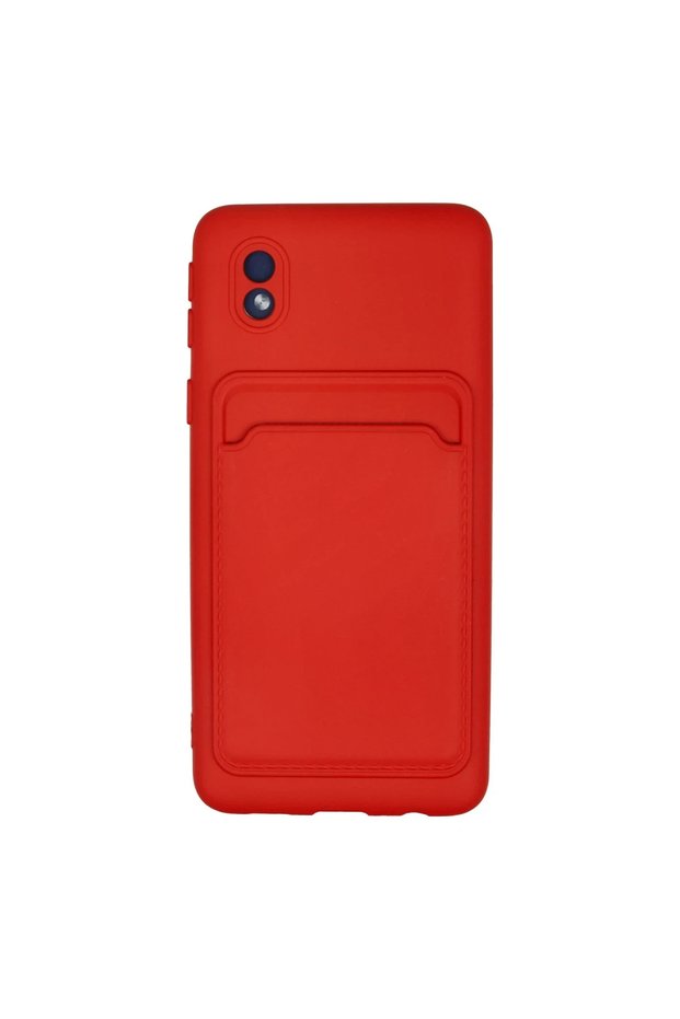 Samsung Galaxy A01 Core Case Kelvin Silicone with Business Card - Red
