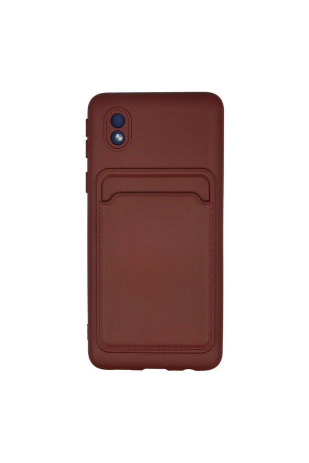 Samsung Galaxy A01 Core Case Silicone with Kelvin Business Card - Claret Red