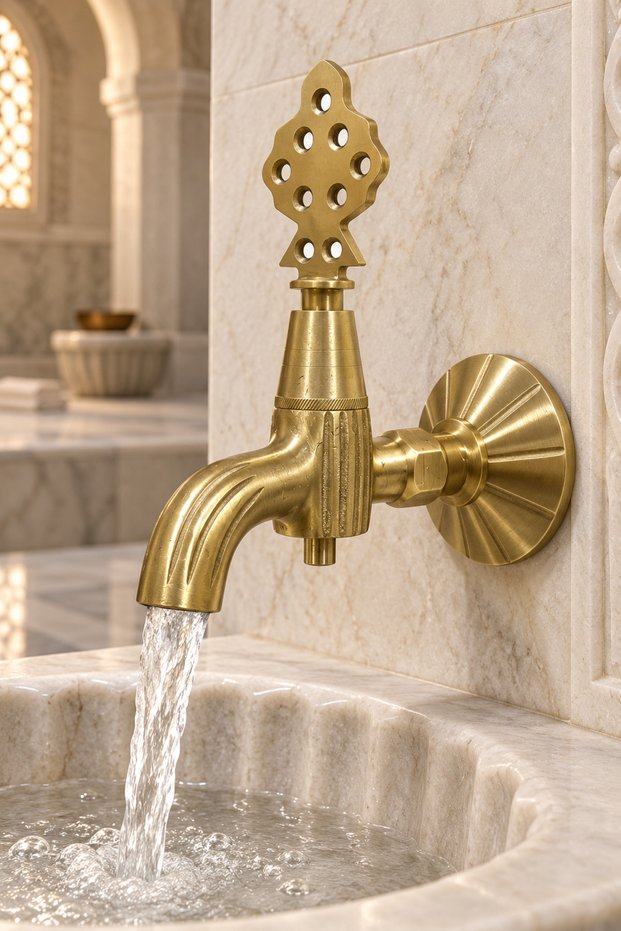 Golden Rice 180 ° Rotating Hammam Kurna Faucet Decorative Hammam Bathroom Sauna Ottoman Fountain