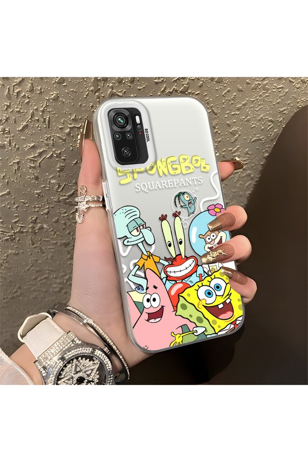 Redmi Note 10 4G/Note 10S Compatible Childish Cartoon Case, Undersea Character Group Creative Flat Print