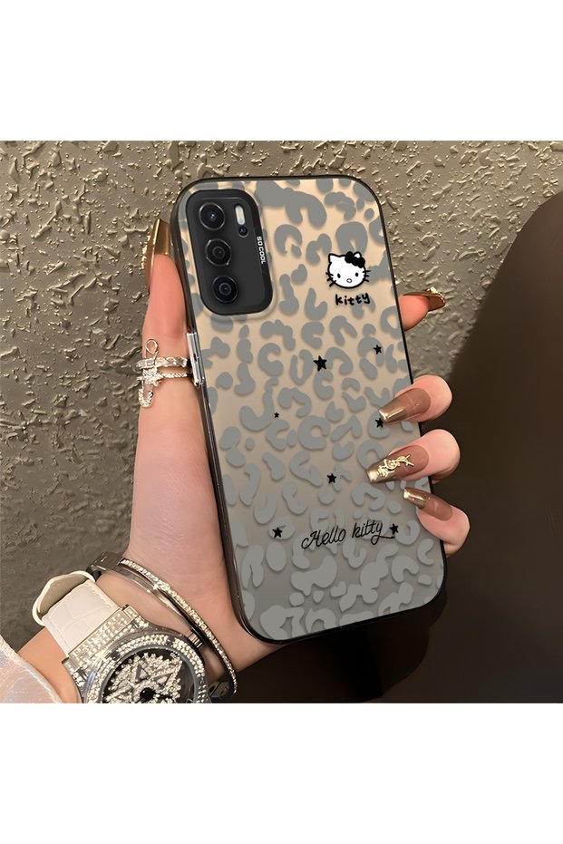 Oppo A54S Compatible Grey Leopard Pattern Phone Case, Star English Art Print