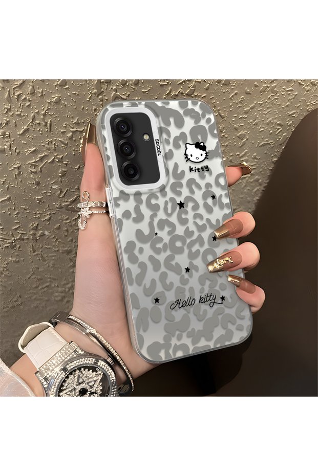 Samsung Galaxy A17 4G/5G Compatible Grey Leopard Pattern Phone Case, Star English Art Print