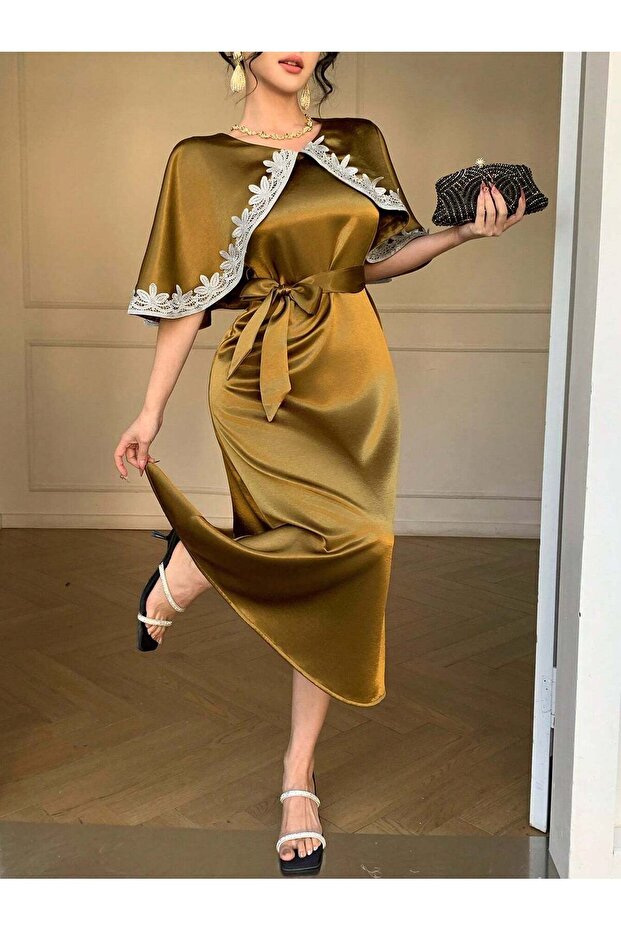Rochie maxi, kaki - L