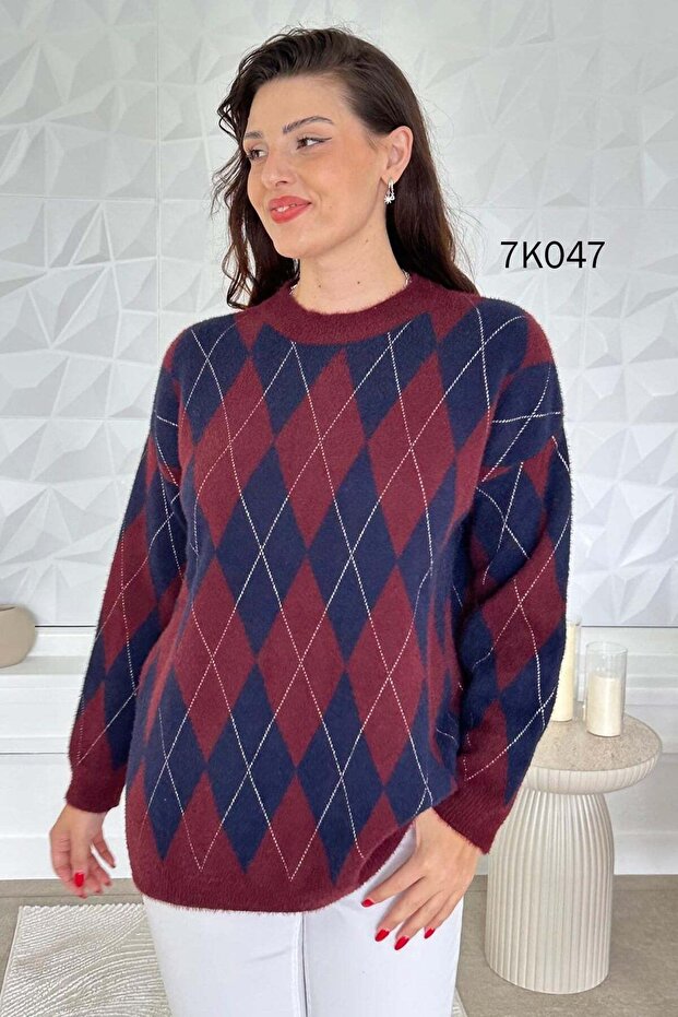 Baklava Patterned Knitwear Blouse 7K047