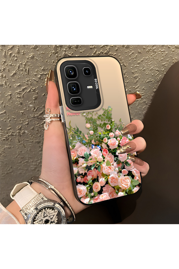 Infinix Note 50 Pro Plus Compatible Pink Rose Flower Sea Phone Case, Floral Drawing Art Print