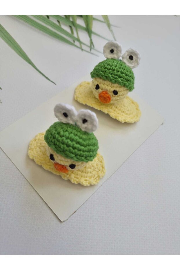 Amigurumi Yellow Duck 2-Piece Snap Buckle Niche Special Design Hair Accessory