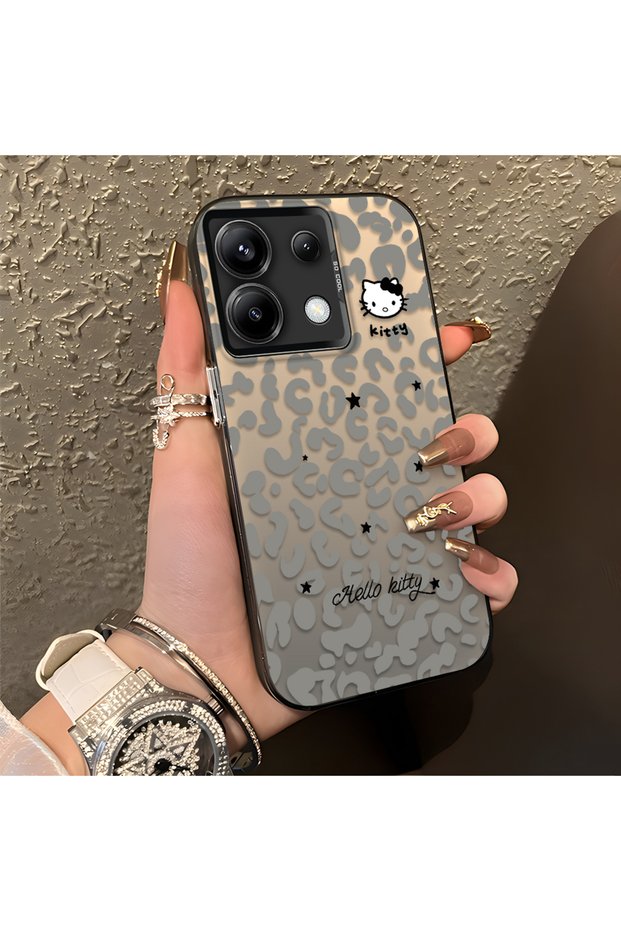 Poco X6 Compatible Gray Leopard Pattern Phone Case, Star English Art Print