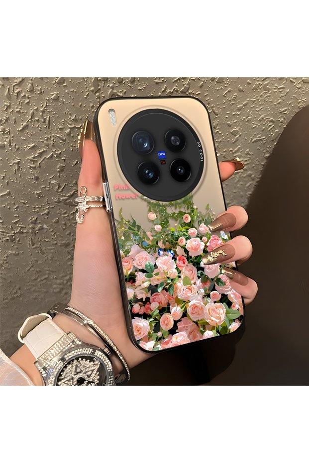 Vivo X300 Pro Compatible Pink Rose Flower Sea Phone Case, Floral Art Print