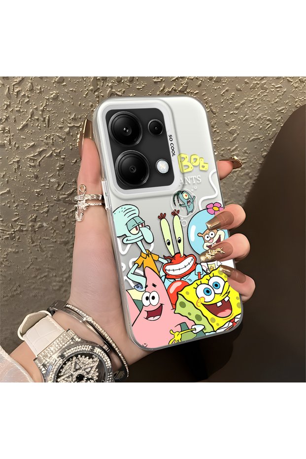 Poco M6 Pro 4g Compatible Childlike Cartoon Case, Undersea Character Group Creative Flat Print