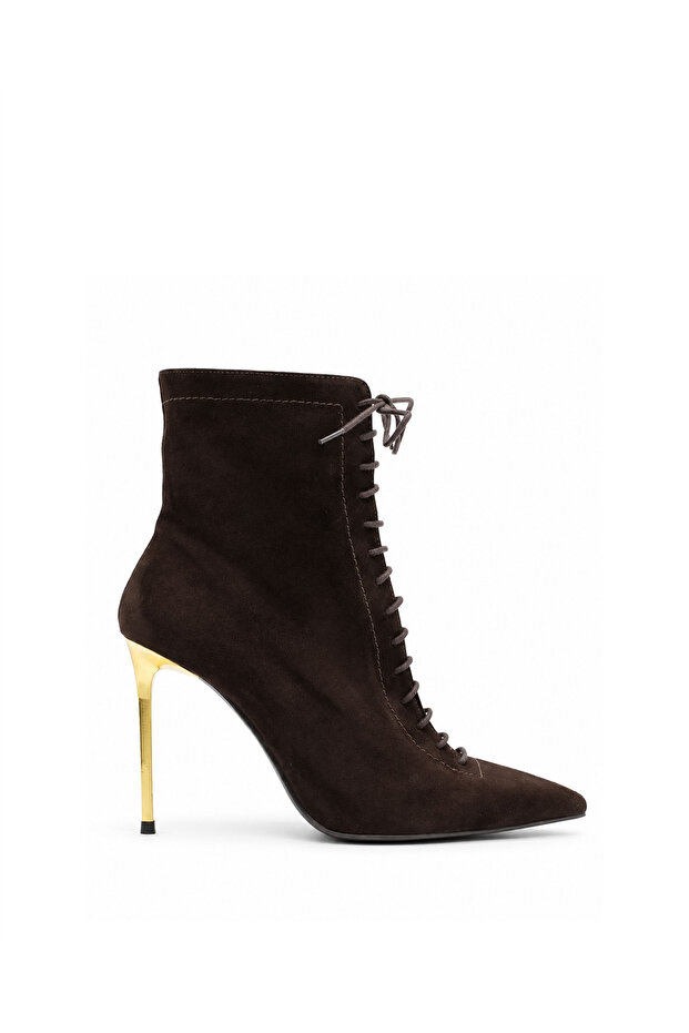 Genuine Suede Leather Women's Boots 381 Brown Suede (Brown Suede)