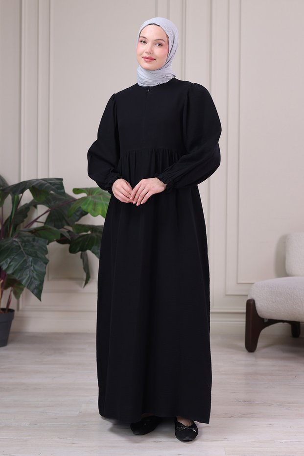 Muslin Fabric Hijab Dress 100% Cotton Mother's Dress Prayer Dress Robe Dress Umrah Dress Plus Size Hijab Dress Front Zipper