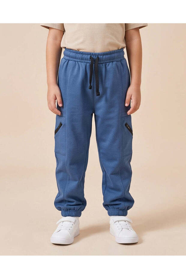 Boys Blue Zip Pocket Track Pants