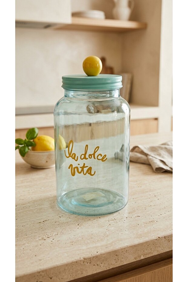 Blue 1300 Ml. Green Storage Jar
