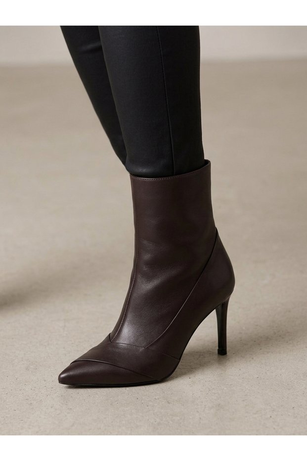 Genuine Leather Zippered Boots Women's Shoes