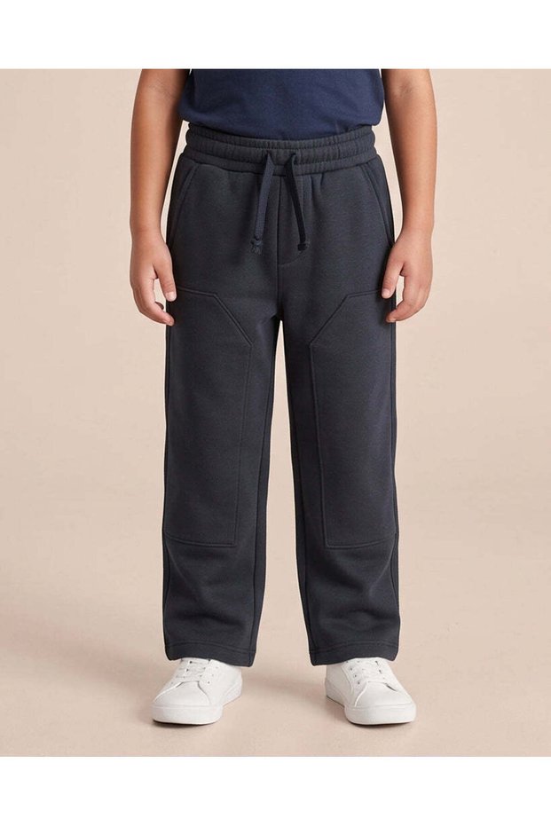 Boys Black Wide Leg Track Pants