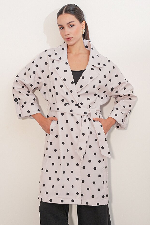 Bdart Double-Breasted Collared Belted Trench Coat