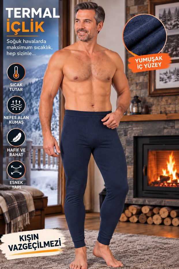 Men's Thermal Underwear Bottom - Flexible and Breathable Thermal Tights with a Warm Soft Inner Surface