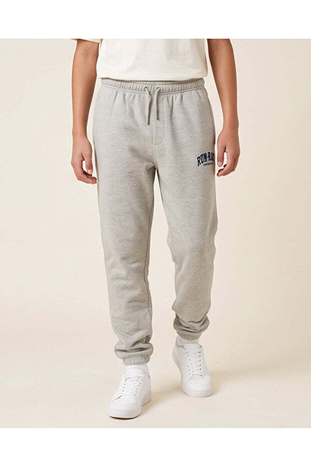 Senior Boys Grey Melange Cord Active Pants