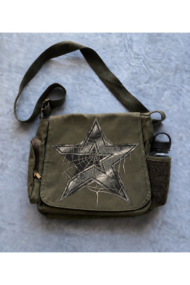 Spider Printed Star Messenger Bag Postman Bag/ Laptop Bag/ School Bag