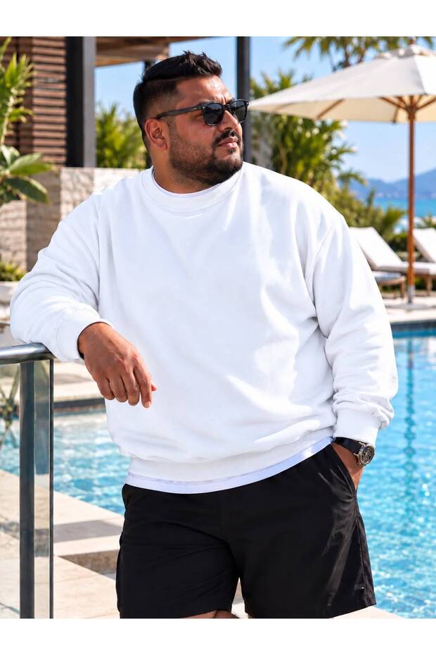3 Yarn Combed Cotton Plus Size Unisex Sweatshirt Me5