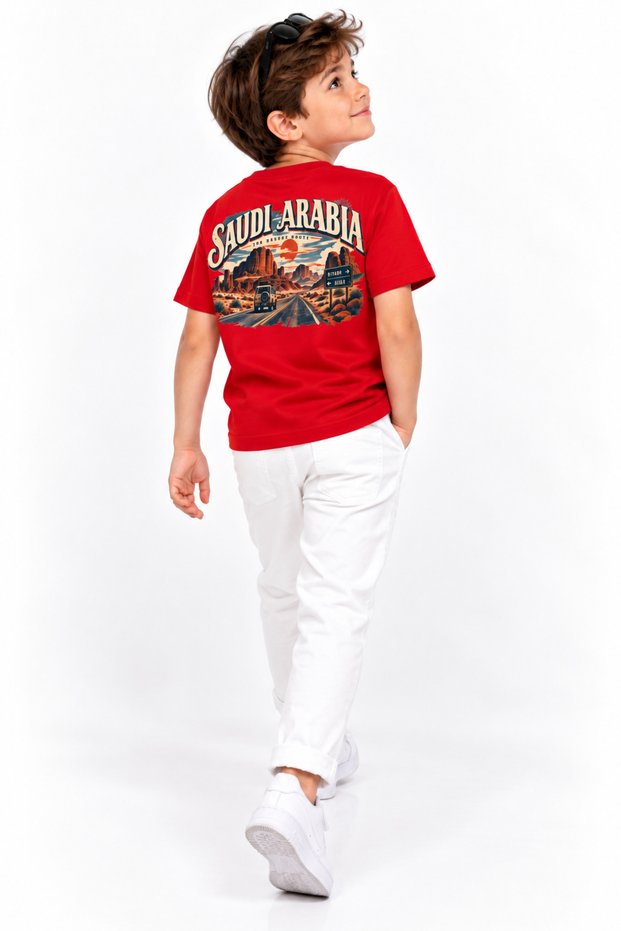 Saudi Arabia Desert Route Jeddah Riyadh Graphic Kids T-Shirt