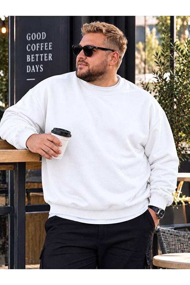 3 Yarn Combed Cotton Plus Size Unisex Sweatshirt Me6