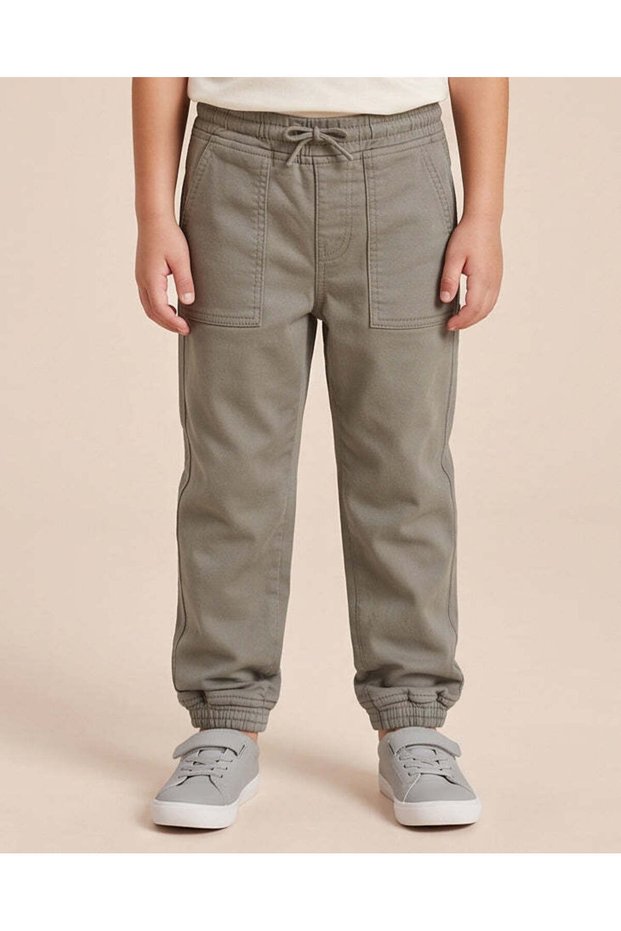 Boys Olive Knitted Denim Joggers