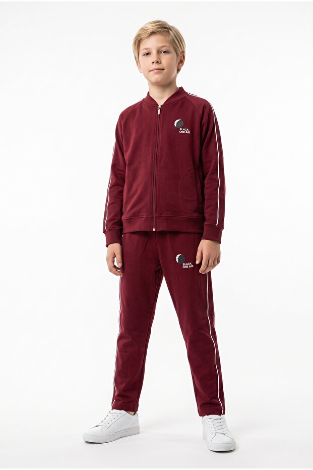 Boy's Black One Air Printed Tracksuit Set
