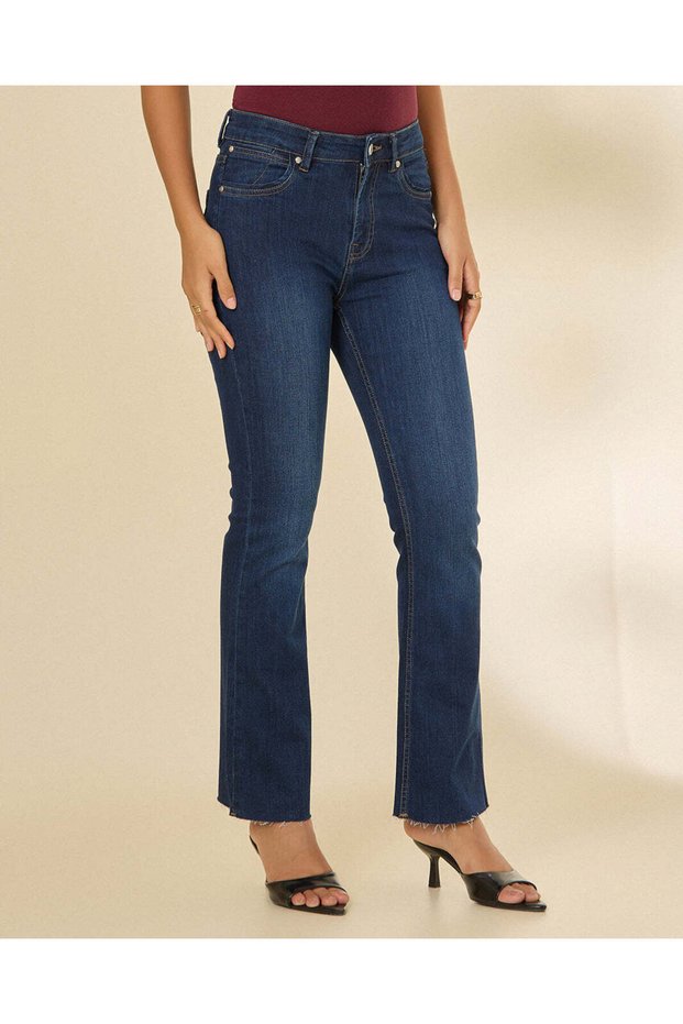 Women Navy High Rise Flare Jeans