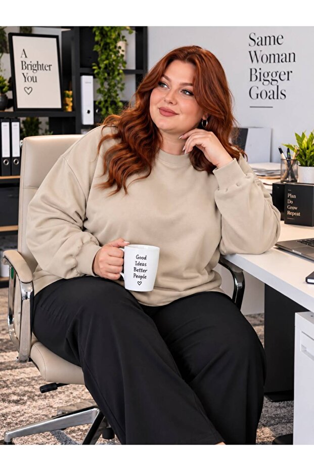 3 Yarn Combed Cotton Plus Size Unisex Sweatshirt Me1