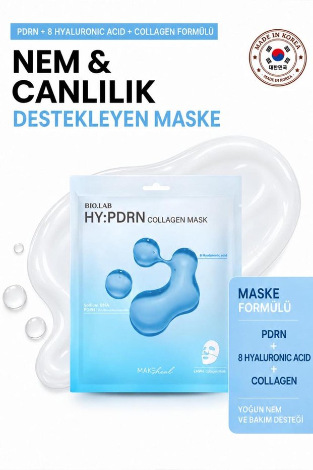Makeheal Bio Lab Hy:Pdrn Collagen Mask Hydrogel Collagen Facial Mask Containing Pdrn and 8 Hyaluronic Acid 38 g